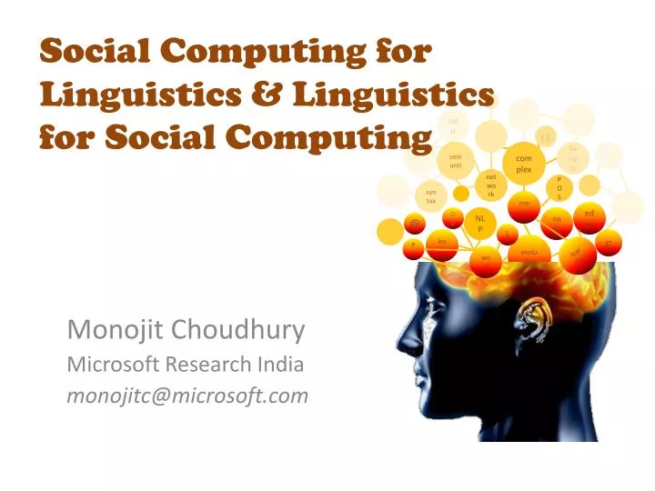 social computing for linguistics linguistics for social computing