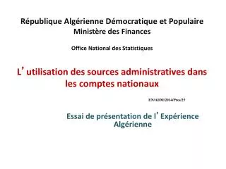 essai de pr sentation de l exp rience alg rienne