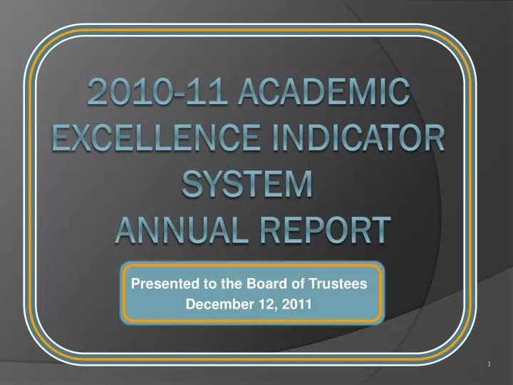 presented to the board of trustees december 12 2011