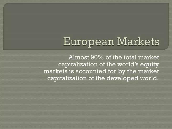 european markets