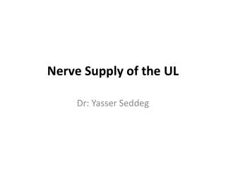 Nerve Supply of the UL