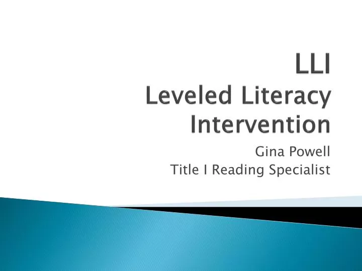 lli leveled literacy intervention