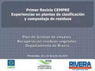 Plan de Gestión de envases Recuperación residuos vegetales Departamento de Rivera