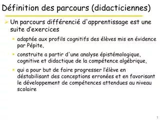 d finition des parcours didacticiennes