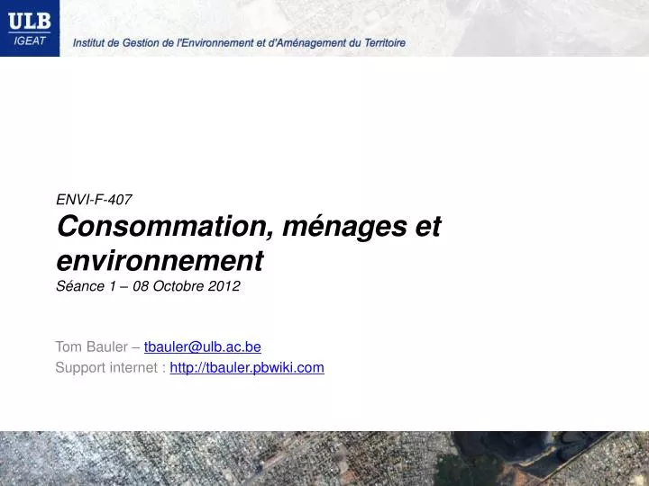 envi f 407 consommation m nages et environnement s ance 1 08 octobre 2012