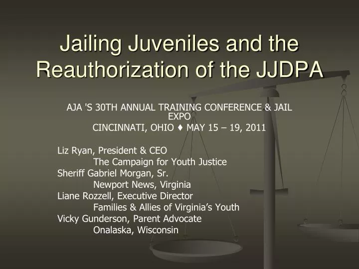 jailing juveniles and the reauthorization of the jjdpa
