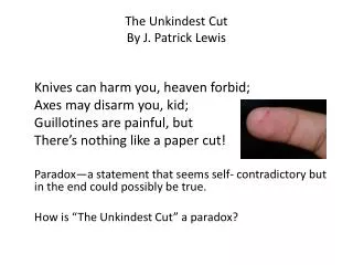 The Unkindest Cut By J. Patrick Lewis