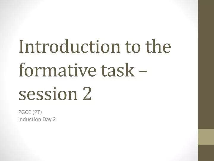 introduction to the formative task session 2