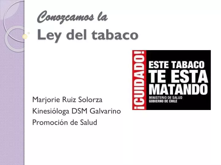 conozcamos la ley del tabaco