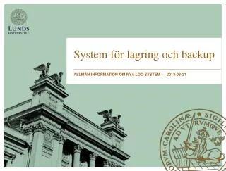 system f r lagring och backup