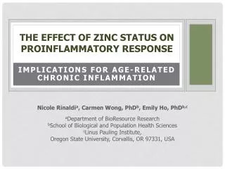 the effect of zinc status on proinflammatory response