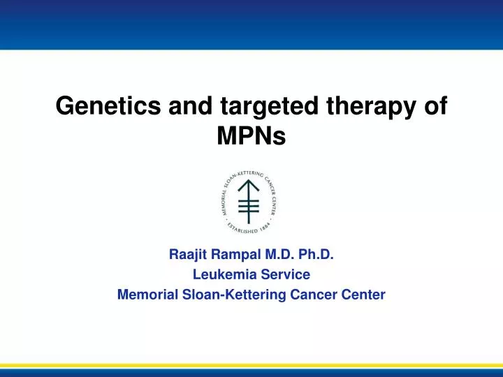 genetics and targeted therapy of mpns