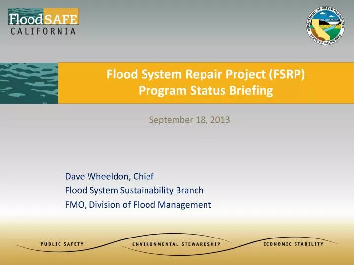 flood system repair project fsrp program status briefing