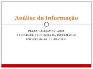 an lise da informa o