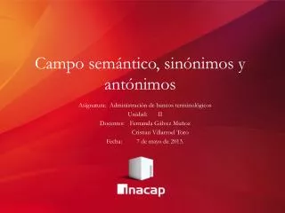 campo sem ntico sin nimos y ant nimos