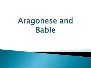 Aragonese and Bable