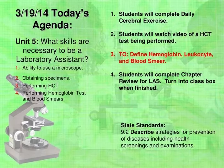 3 19 14 today s agenda