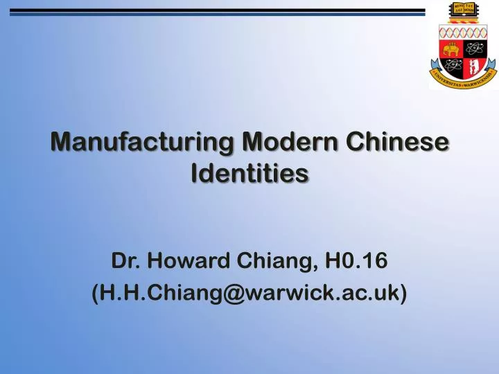 manufacturing modern chinese identities