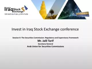 Invest in Iraq Stock Exchange conference