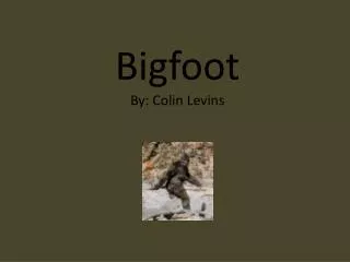 Bigfoot By: Colin Levins