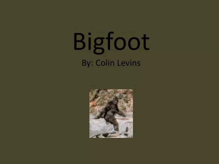 bigfoot by colin levins