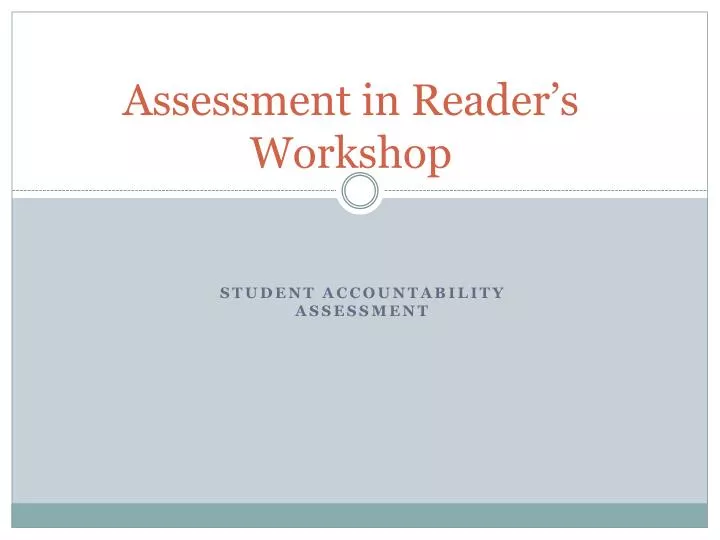assessment in reader s workshop