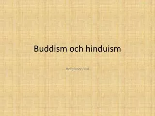 Buddism och hinduism