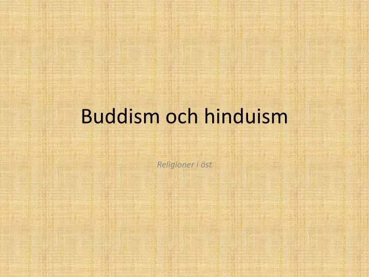 buddism och hinduism