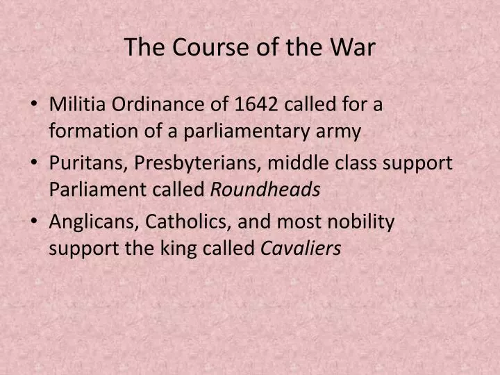 the course of the war