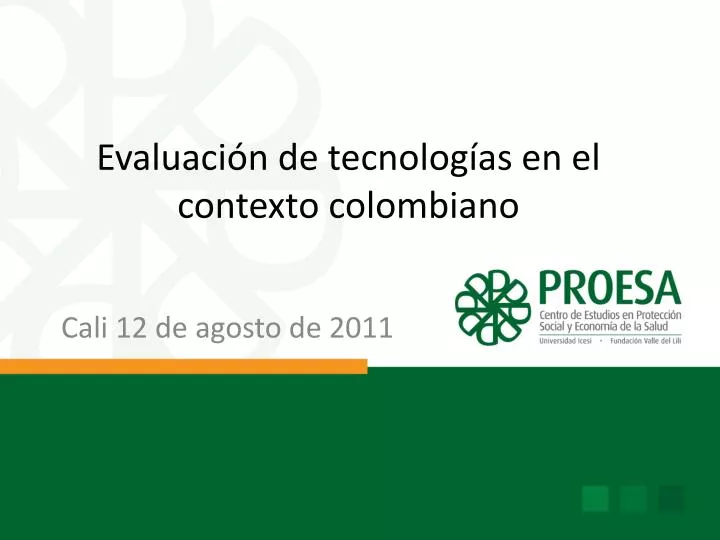 evaluaci n de tecnolog as en el contexto colombiano