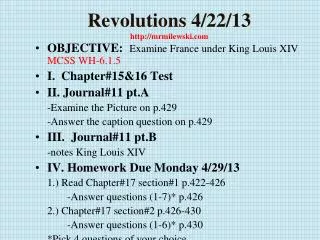 Revolutions 4/22/13 http://mrmilewski.com