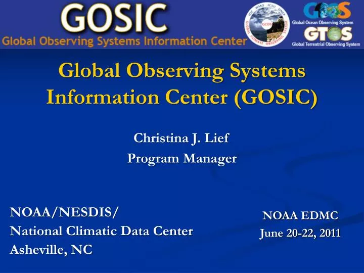 global observing systems information center gosic