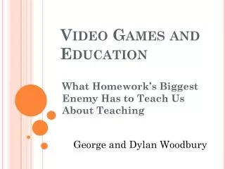 Video Games and Education