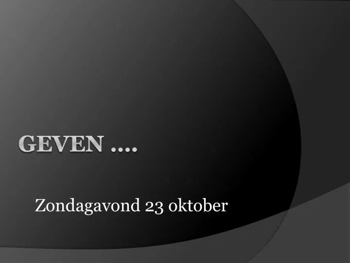 zondagavond 23 oktober