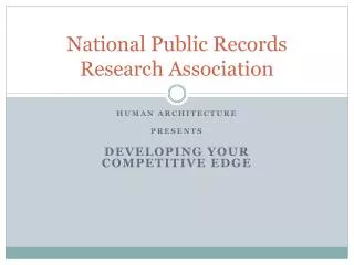 National Public Records Research Association