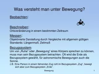 was versteht man unter bewegung