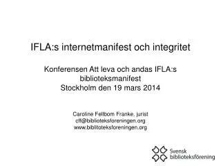 IFLA-texter som tar upp integritet