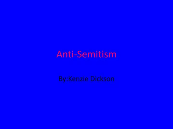 anti semitism