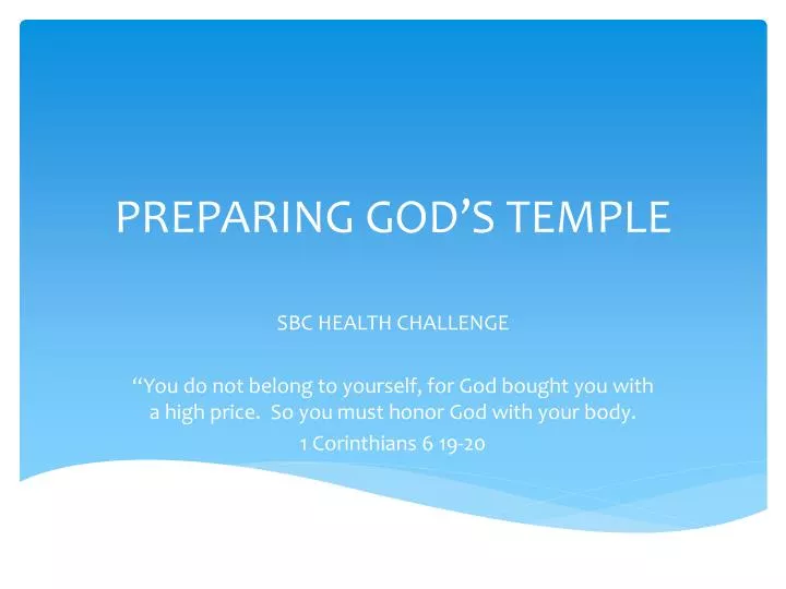 preparing god s temple