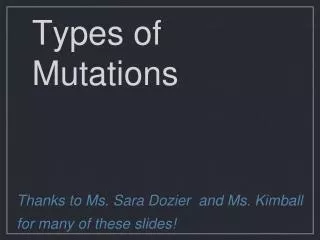 types of mutations