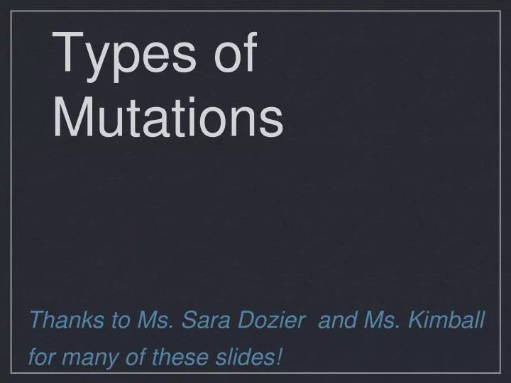 types of mutations
