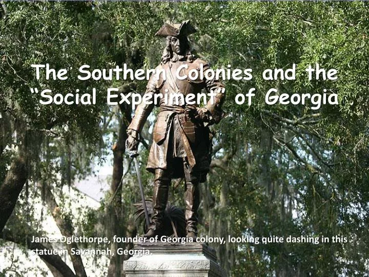 the southern colonies and the social experiment of georgia