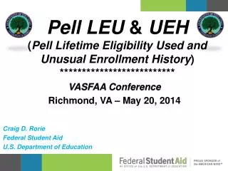 VASFAA Conference Richmond, VA – May 20, 2014