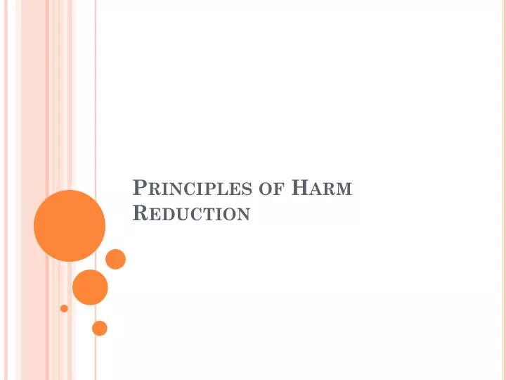 principles of harm reduction