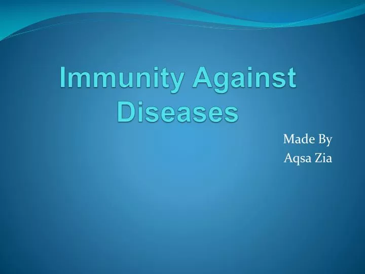immunity against diseases