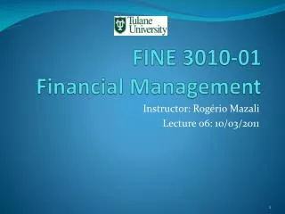 FINE 3010-01 Financial Management