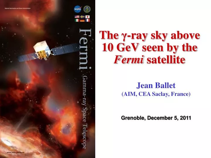 the ray sky above 10 gev seen by the fermi satellite