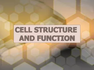 CELL STRUCTURE AND FUNCTION