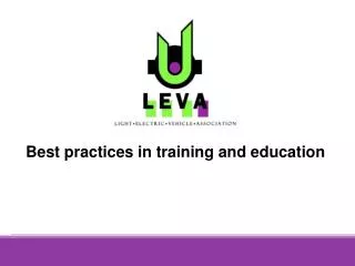 Best practices in training and education