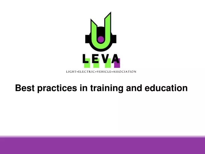 best practices in training and education